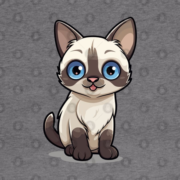 Cartoon Cute Kawaii Siamese Cat by SimplyIdeas